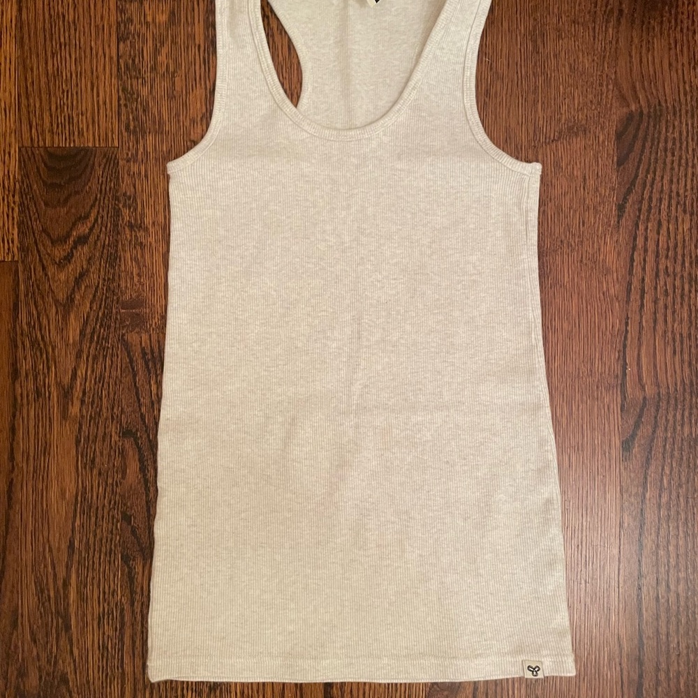 TNA Off-White Ribbed Tank Top